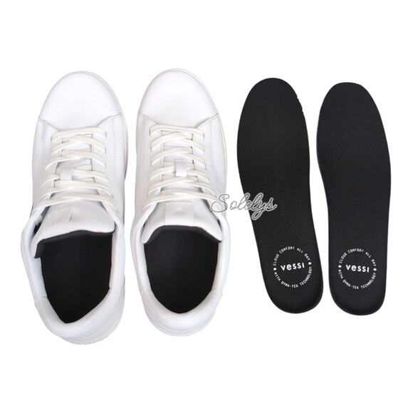 Vessi Soho Mens 9 Ivory White Low Top Waterproof Knit Vegan Leather Sneaker - Picture 8 of 12